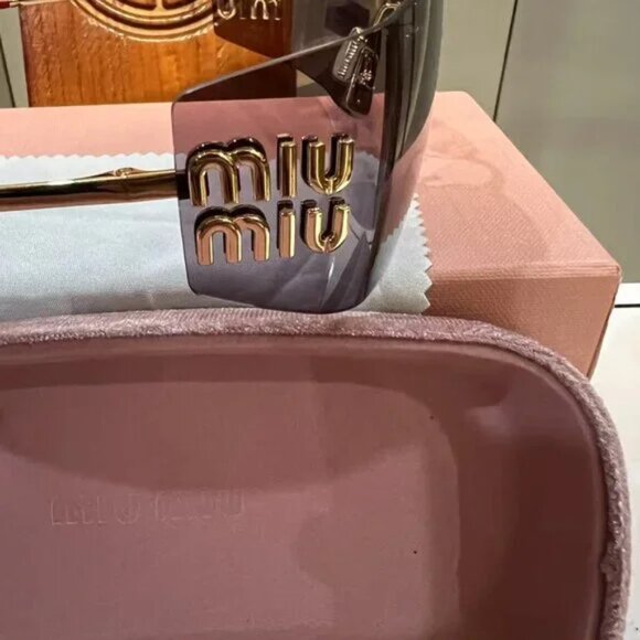 Miu Miu Purple and Gold Women's Sunglasses - Picture 2 of 6